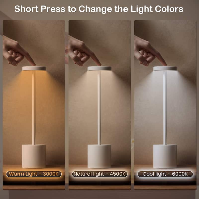 2Pack Cordless Table Lamp Dimmable Desk Lamp