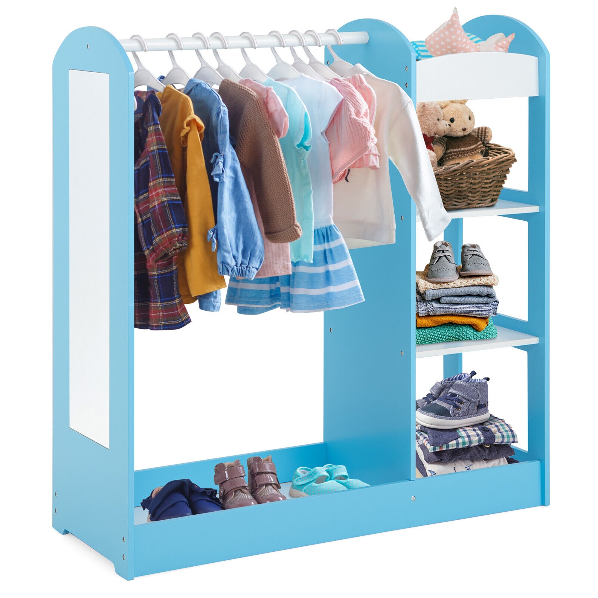 Gymax Kids Dress up Storage Hanging Armoire Dresser Costume Closet w On Sale Bed Bath Beyond 36958299