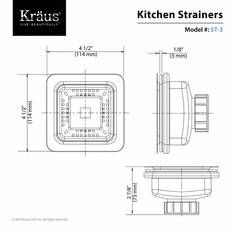 Kraus Square Stainless Steel Basket Strainer - Stainless Steel
