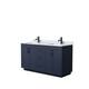Option Dark Blue, Black Trim, White Carrara Marble Top