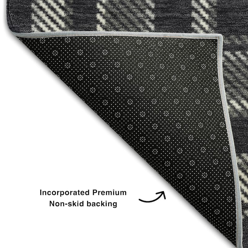 Premium Washable Super Soft Plaid Mayfield Rug