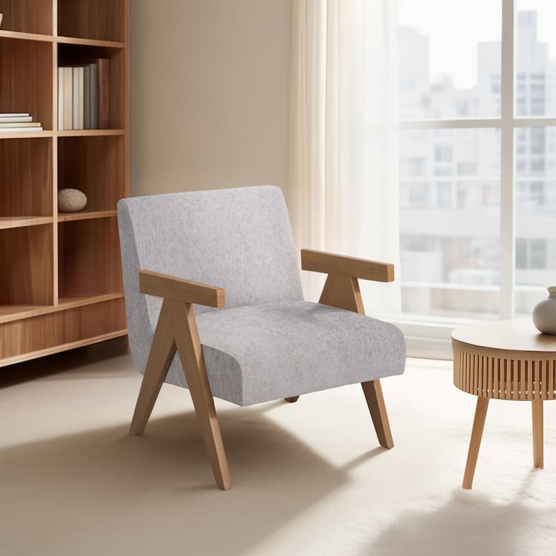 Sagebrook Home Modern Neutral Upholstered Armchair - 30" x 33" x 36"