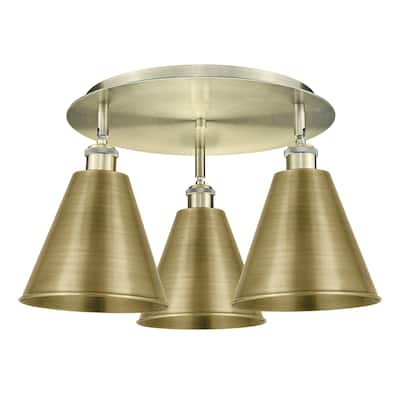 Innovations Lighting Ballston Cone - 3 Light 20" Flush Mount