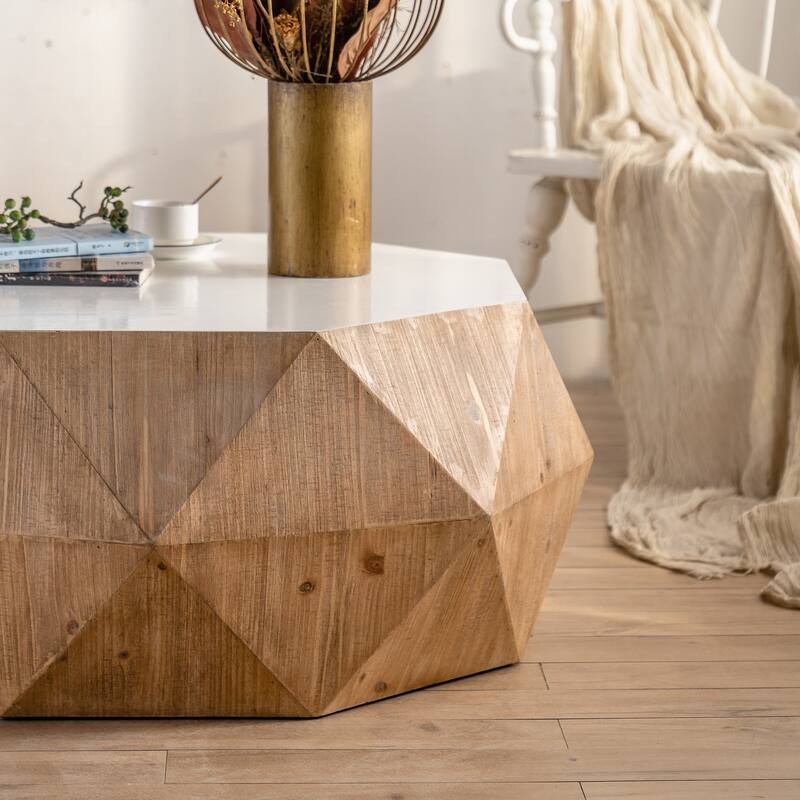 Embossed Pattern Design American Retro Style Coffee Table