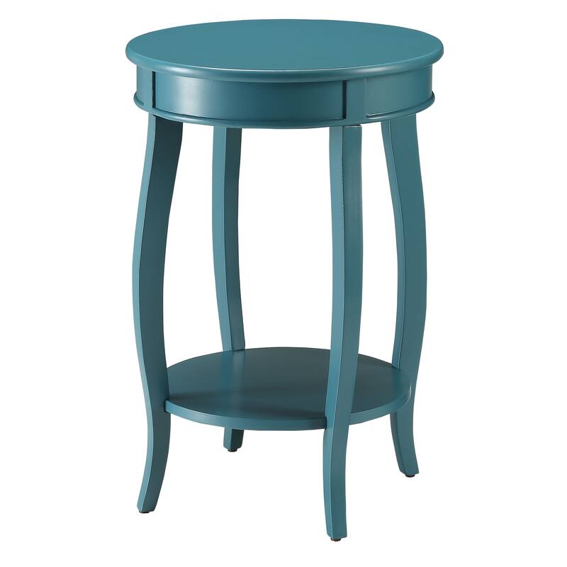 Round Side Table with Bottom Shelf