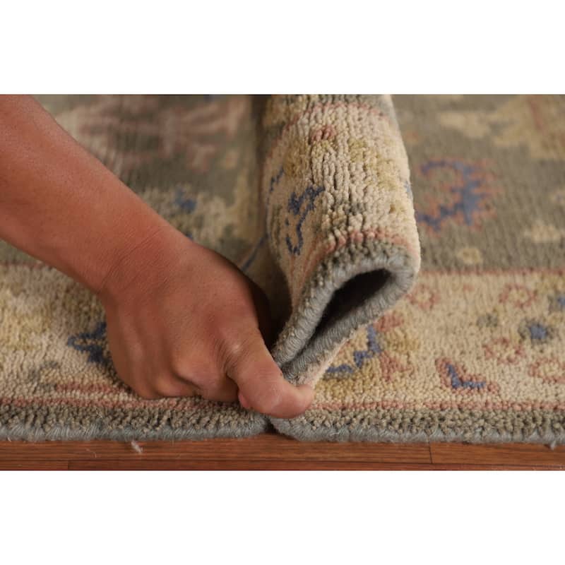 Earth Tone Transitional Oushak Runner Rug Handmade Wool Carpet - 2'7"x 10'0"