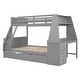 preview thumbnail 27 of 28, Twin over Full Wood Bunk Bed with Trundle, Built-in Desk, Three Storage Drawers & Shelf - Sapce-Saving Design