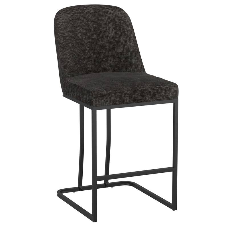Modern Fabric 26" Counter Stool, Set of 2 - Charcoal