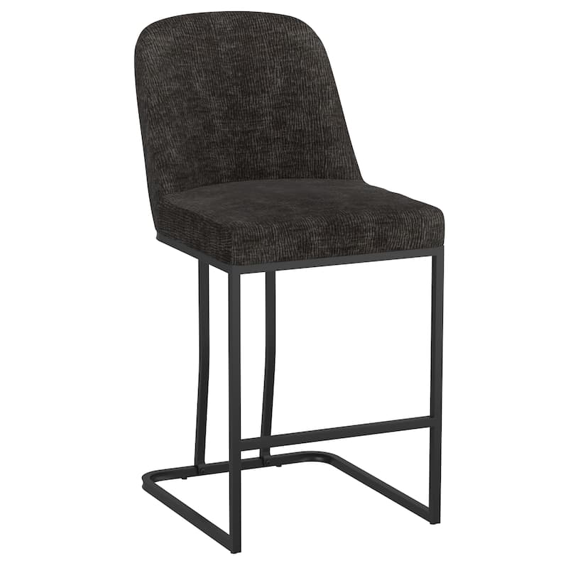 Modern Fabric 26" Counter Stool, Set of 4 - Charcoal