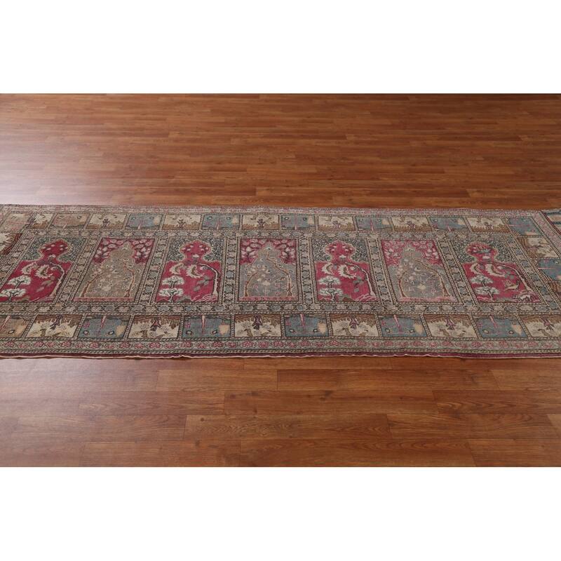 Vintage Anatolian Turkish Oriental Runner Rug Hand-knotted Wool Carpet - 3'0" x 8'8"