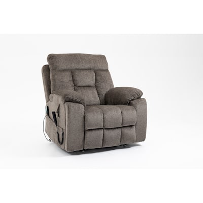 Old Age Electric Lift Chair Dark Brown Electric Sofa Recliner with Heating and Massage Functions, 2 Pocket Cup Holders