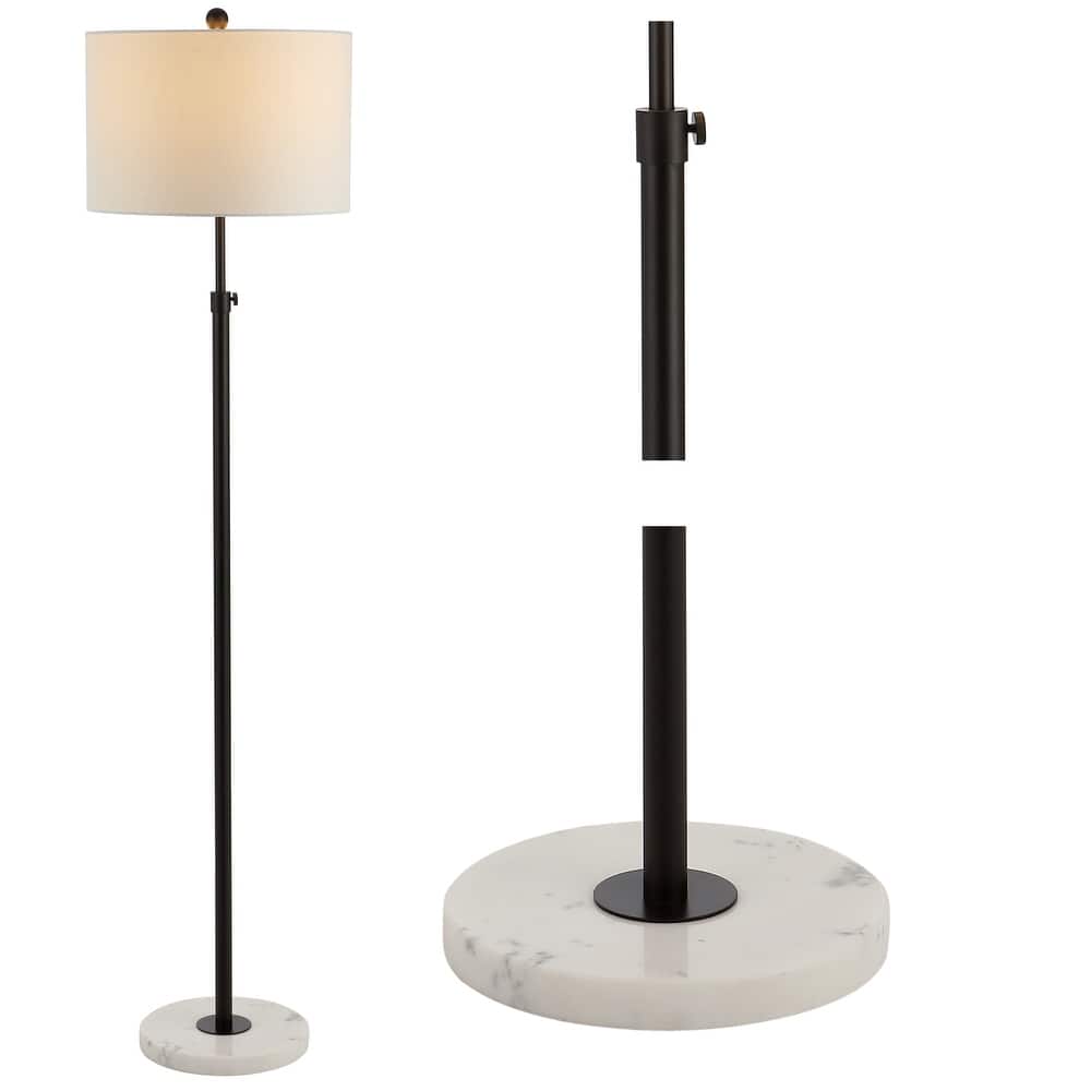 June 65" Adjustable Metal/Marble LED Floor Lamp by JONATHAN Y - 57-65" H x 15" W x 15" D