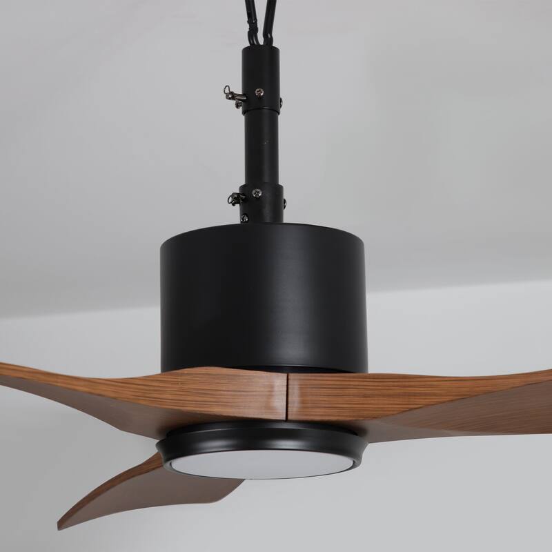 42" Indoor/Outdoor Black Modern Plug-In Ceiling Fan with Light