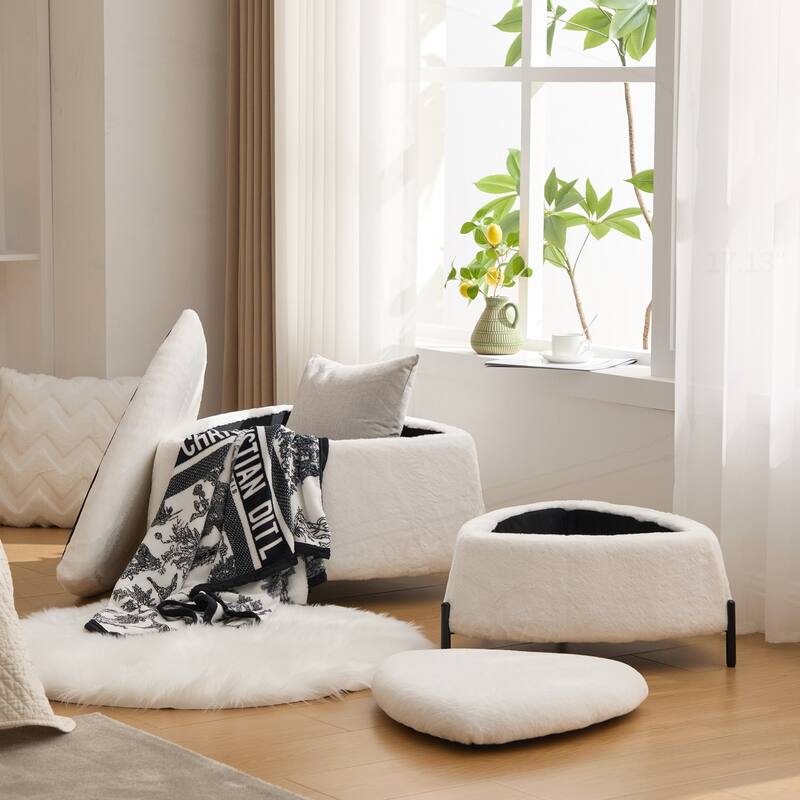 29.9"Wide 2 - Piece Upholstered Storage Ottoman Set