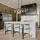 preview thumbnail 10 of 10, Black and Vintage Wood 5-Light Kitchen Island Chandelier