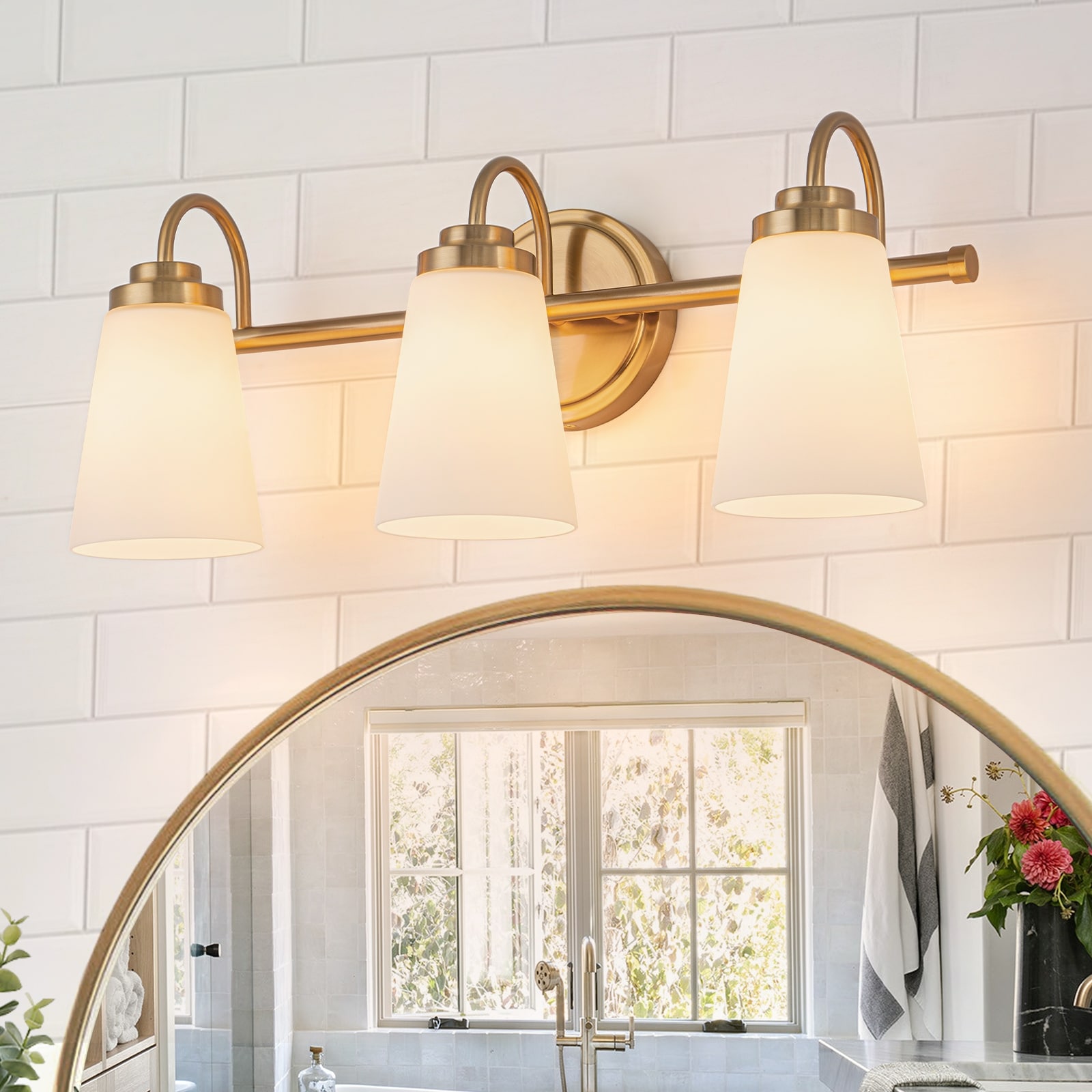 3/4 Light Modern Bathroom Vanity Light Wall Sconce