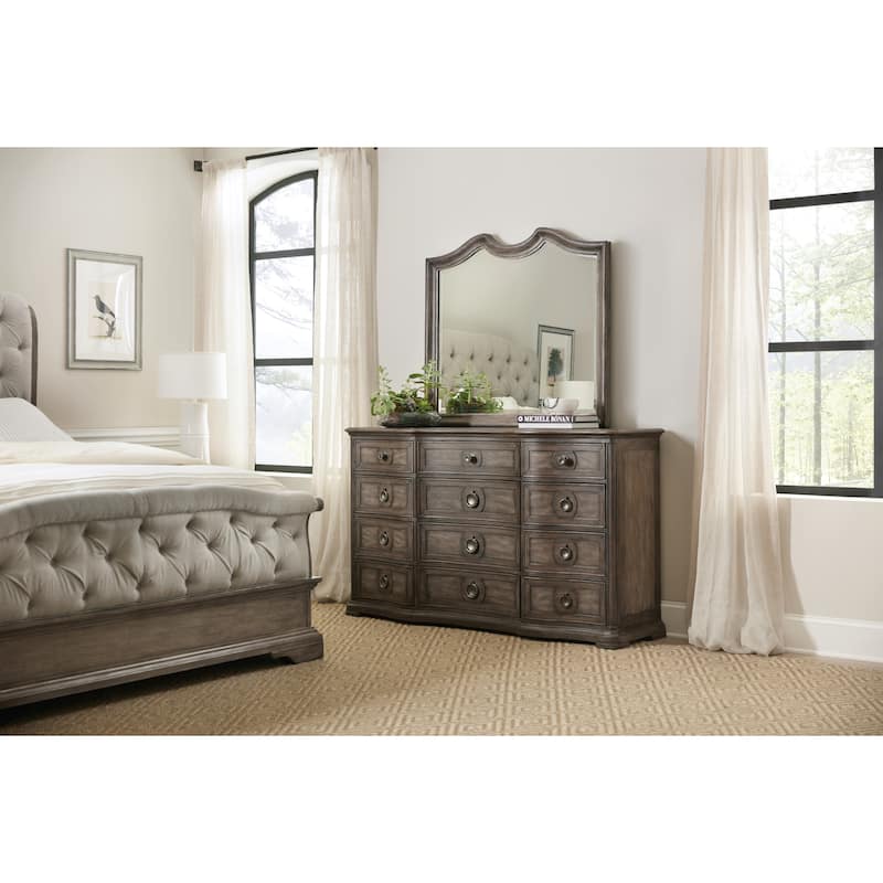 Hooker Furniture Woodlands 42" x 48" Arched Beveled Wood Framed Accent