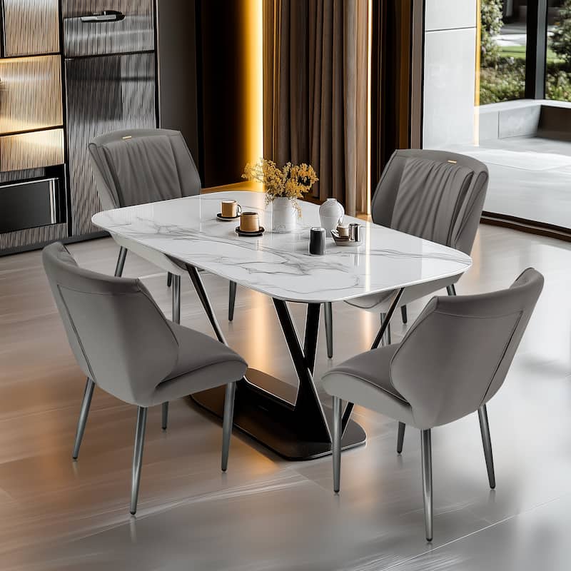 Upholstered Dining Chair Faux Leather Seat Side Chair