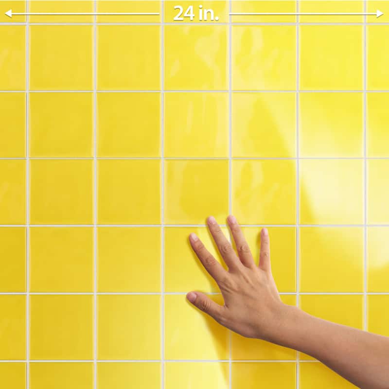 Merola Tile Twist Square Yellow Lemon 11-3/4" x 11-3/4" Ceramic Mosaic Wall Tile