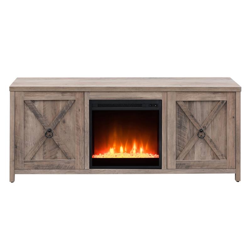 Granger 58" TV Stand with Crystal Fireplace Insert