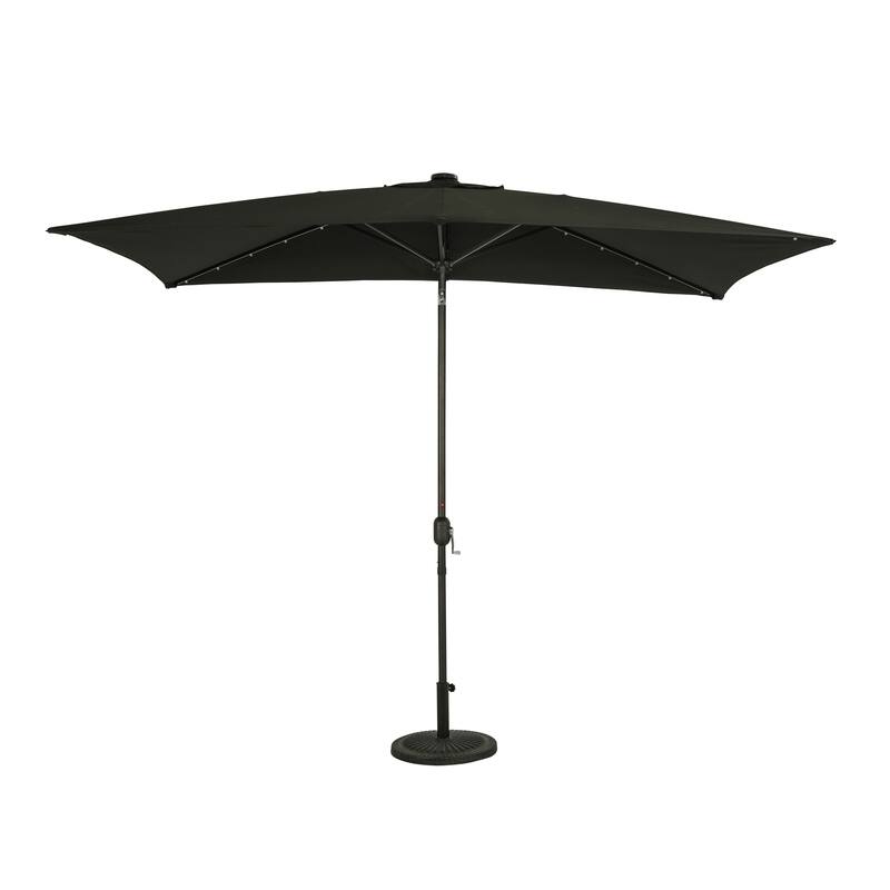 Island Umbrella Nassau 6.5-ft x 10-ft Rectangular Market Umbrella with LED Bulb Lights - Breez-Tex Canopy