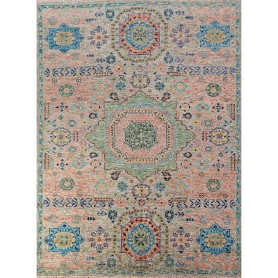 Traditional Kazak Indian Area Rug Handmade Wool Carpet - 7'11"x 10'1"