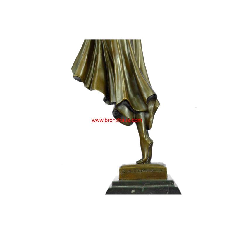 Signed Bronze Art Nouveau Deco Chiparus Statue Figurine Sculpture Art Figure