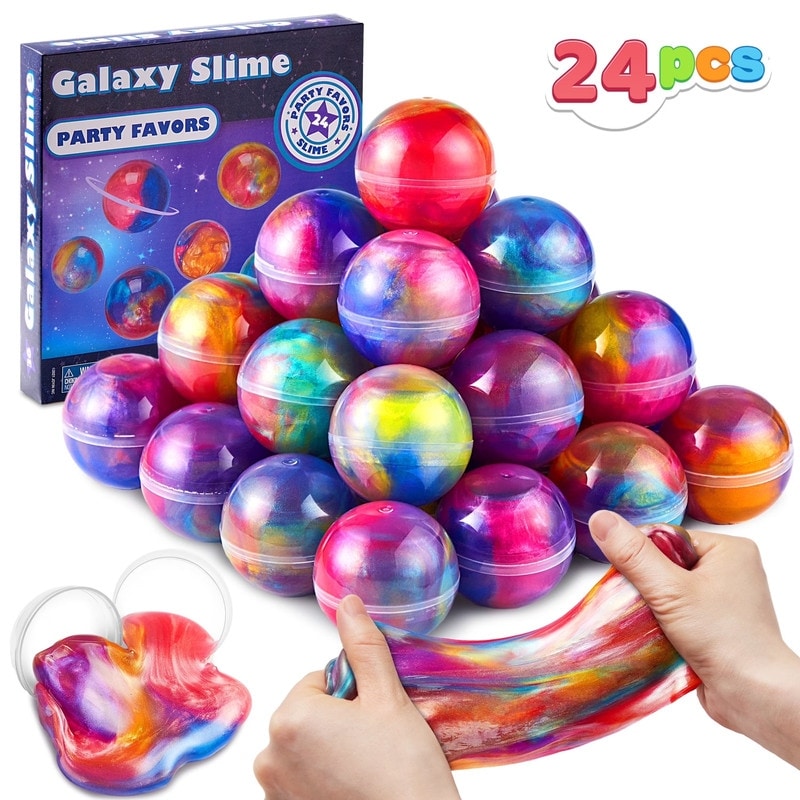 24 Pack Galaxy Slime Ball - Multicolor