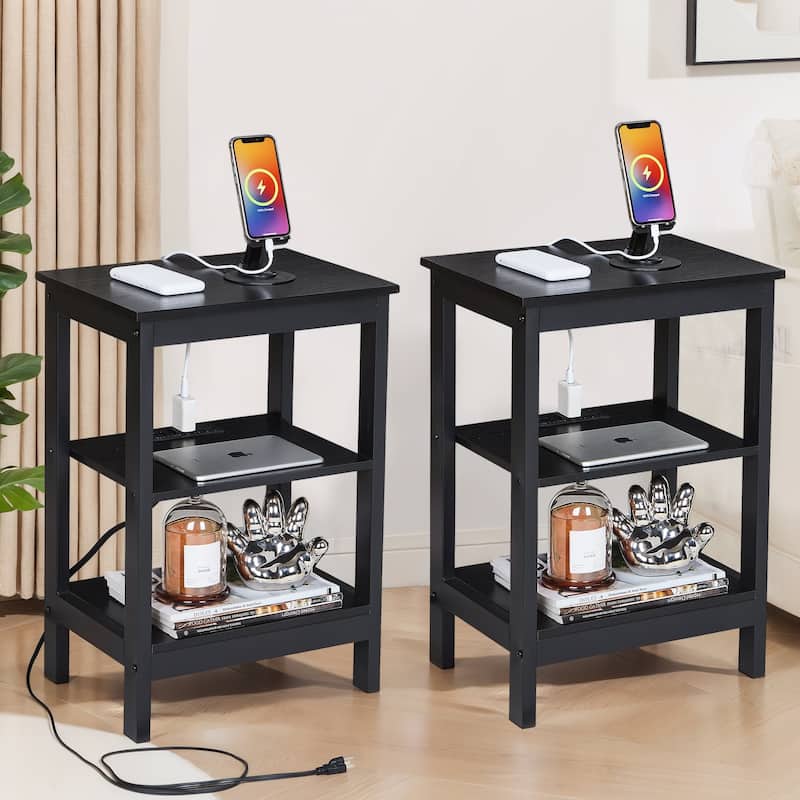 VECELO 3-Piece Coffee Table Set,Lift Top Coffee Table with Hidden Storage and Nightstands Set of 2