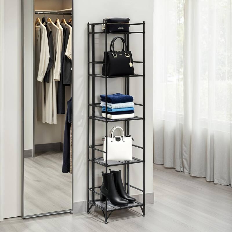 Convenience Concepts Xtra Storage 5 Tier Folding Metal Mesh Shelf