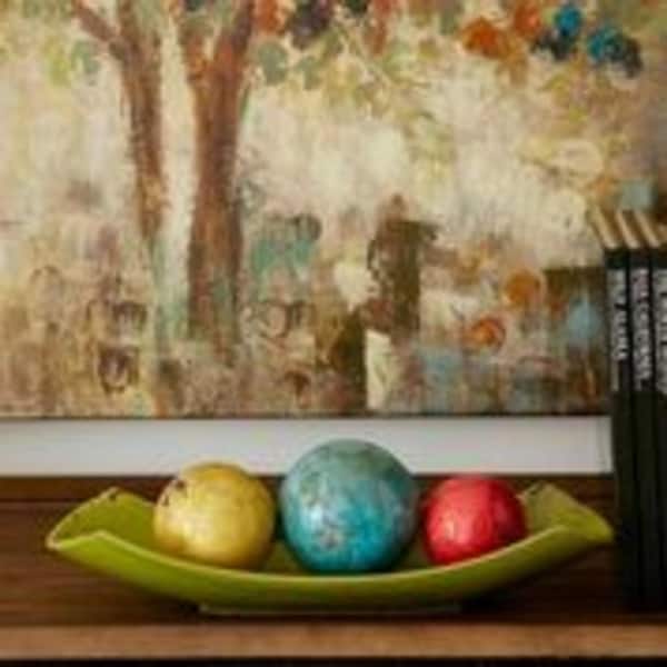 Shop Set Of 3 Multi Colored Decorative Ceramic Balls In A Lime
