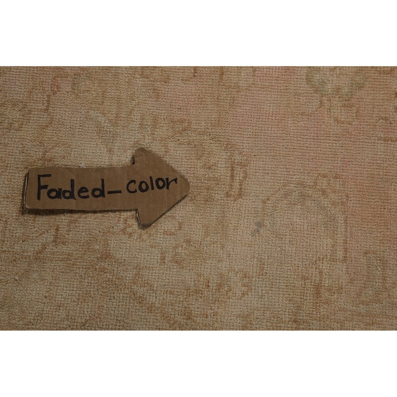 Pink & Gold Beige Tabriz Persian Vintage Rug Handmade Wool Carpet - 10'0" x 13'0"