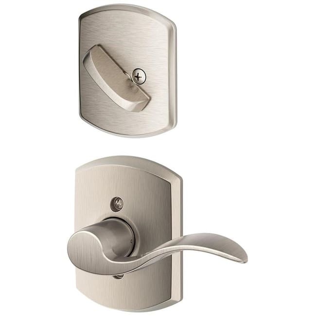 Schlage Accent Left Handed Single Cylinder Interior Pack with - Satin Nickel