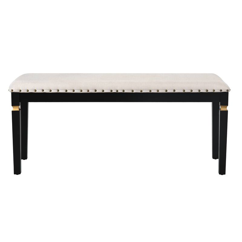 Roomfitters 6-Piece Kitchen Dining Table Set, 60 Inch Rectangular Table with 4 Tufted High-Back Chairs and Bench