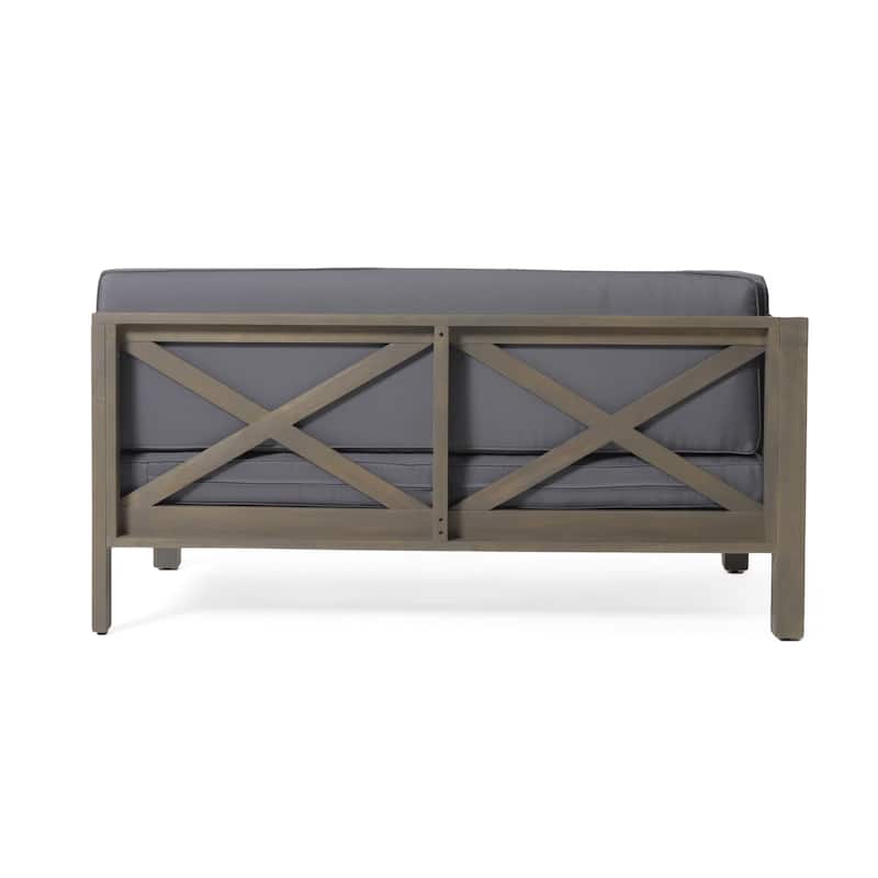 Patio Acacia Wood Frames Conversation Set, Water-resistant Cushions Couch Sectional Garden Backyard Poolside Patio Seating Set
