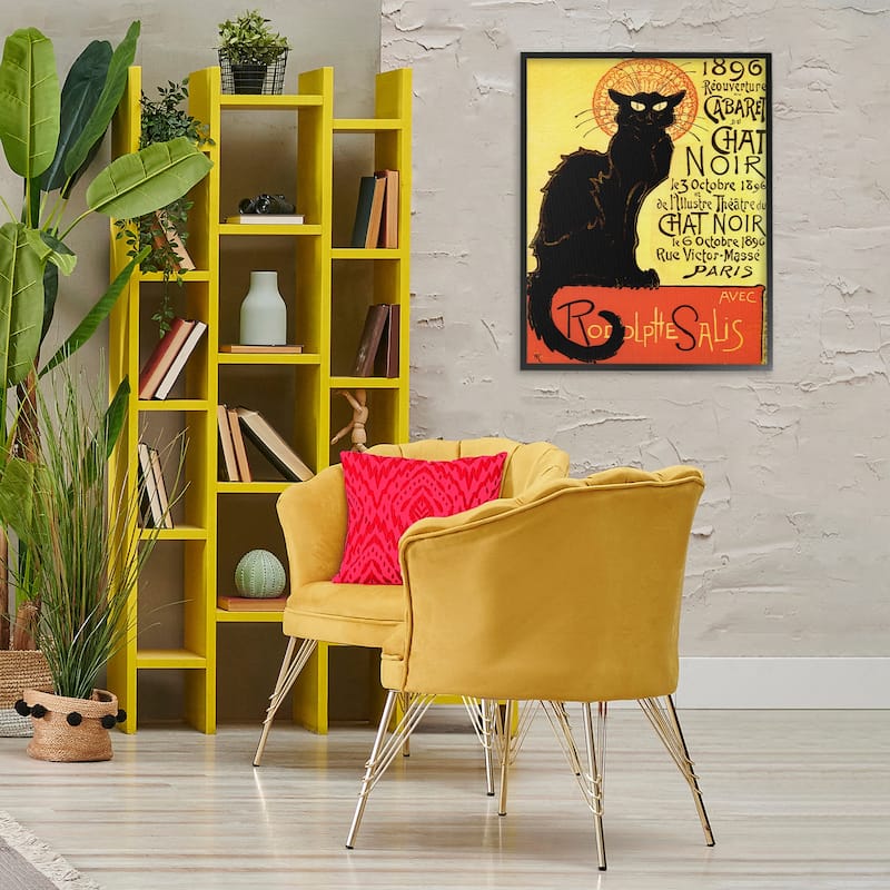 Stupell Vintage Halloween Black Cat Framed Giclee Art Design By Marcus Jules
