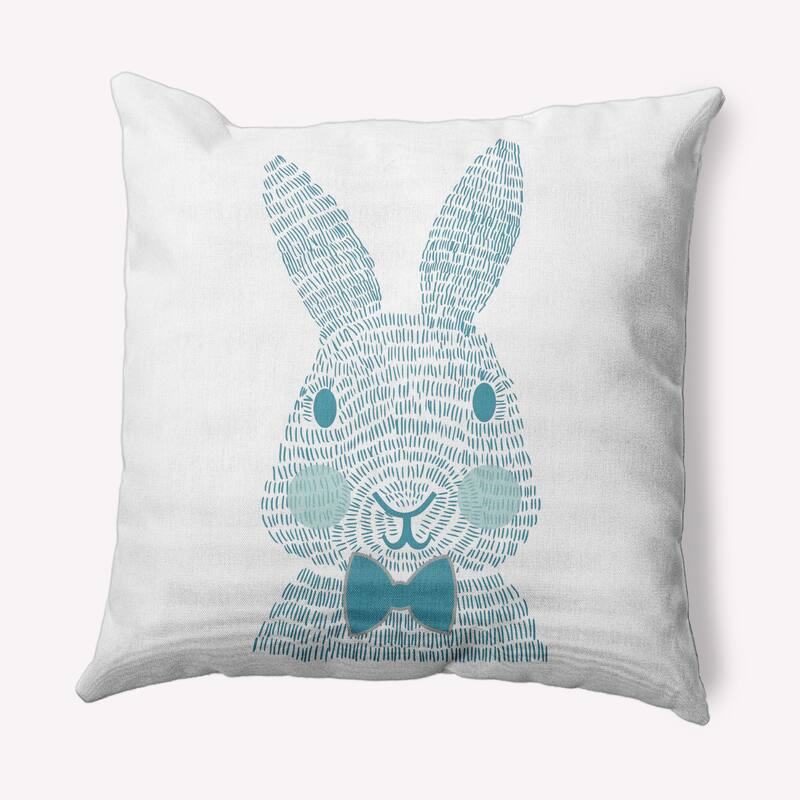 Monochrome Bunny Easter Decorative Throw Pillow - 18" x 18" - Explorer Blue