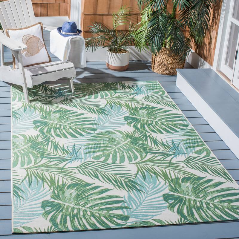 SAFAVIEH Barbados Asimina Tropical Indoor/ Outdoor Waterproof Patio Backyard Rug