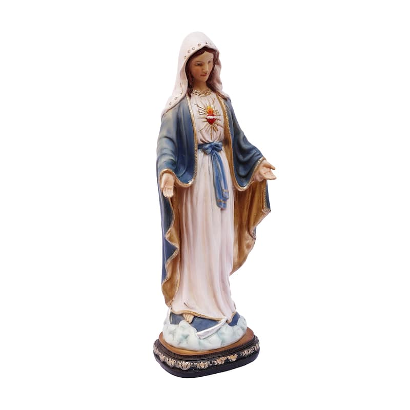 Sacred Heart Standing Mary Figurine with Open Hands - 12"