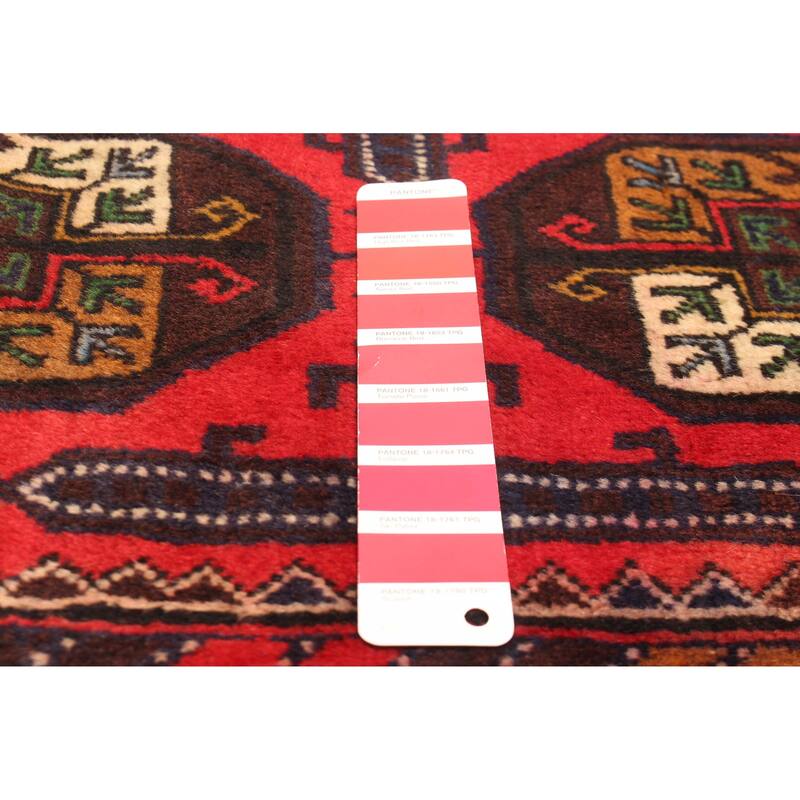 ECARPETGALLERY Hand-knotted Teimani Red Wool Rug - 3'8 x 7'0