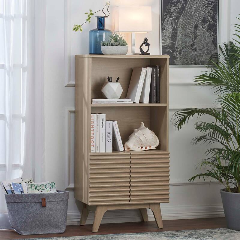 Render Display Cabinet Bookshelf - Oak
