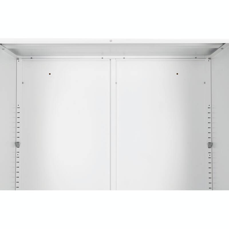 Steel Lockable Garage Storage Cabinet with 2 Doors and 2 Adjustable Shelves