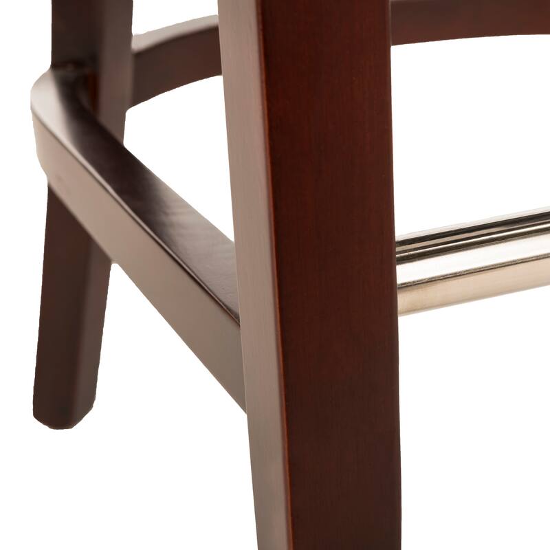SAFAVIEH Alesia 29.7-inch Curved Back Mahogany Bar Stool - 19.6" x 24.2" x 43.7" - 20Wx24Dx44H