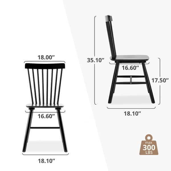 dimension image slide 1 of 6, Coastal Set of 6/4/2 Windsor Solid Wood Dining Chairs Modern Wood Frame Side Chairs for Kitchen and Dining Room