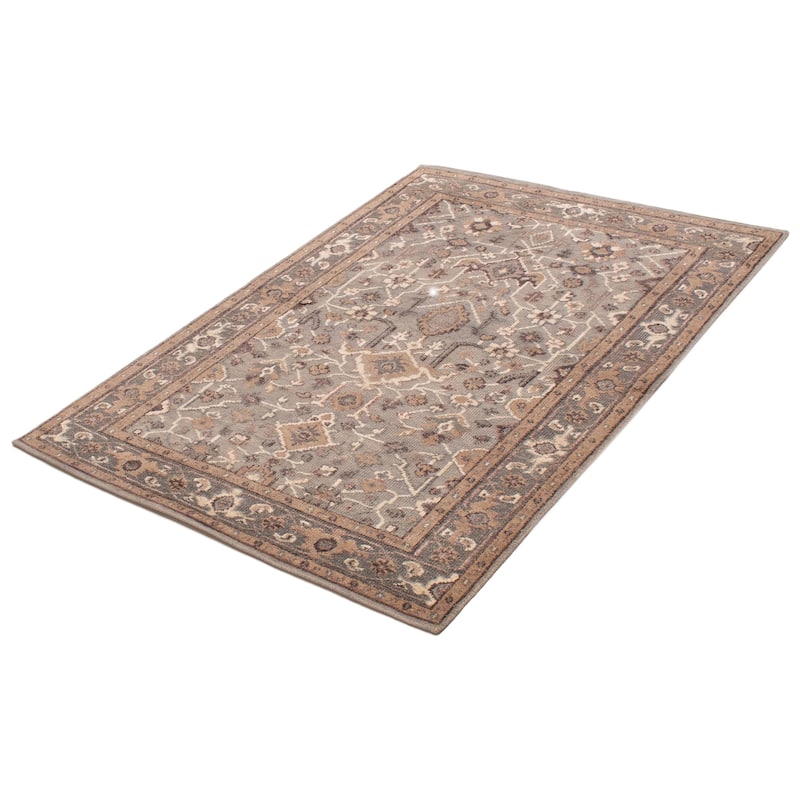 ECARPETGALLERY Hand-knotted Jules Serapi Grey Silk, Wool Rug - 5'3 x 7'5