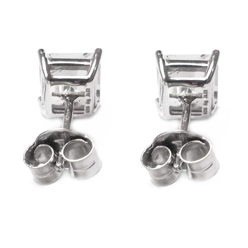 925 Sterling Silver White Topaz Studs Earrings