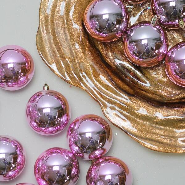 Shop 32ct Shiny Bubblegum Pink Shatterproof Christmas Ball Ornaments 3 25 80mm Overstock 23468020