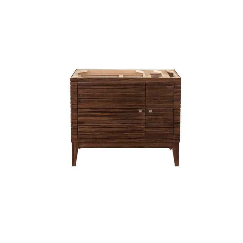 James Martin Vanities Linear 36" Single Vanity, Mid Century Walnut - Mid Century Walnut Cabinet Base Only - No Top