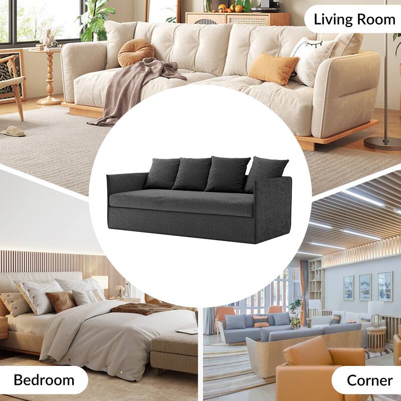 Gottfried 80" Slipcovered Sofa with Two Slipcovers by HULALA HOME