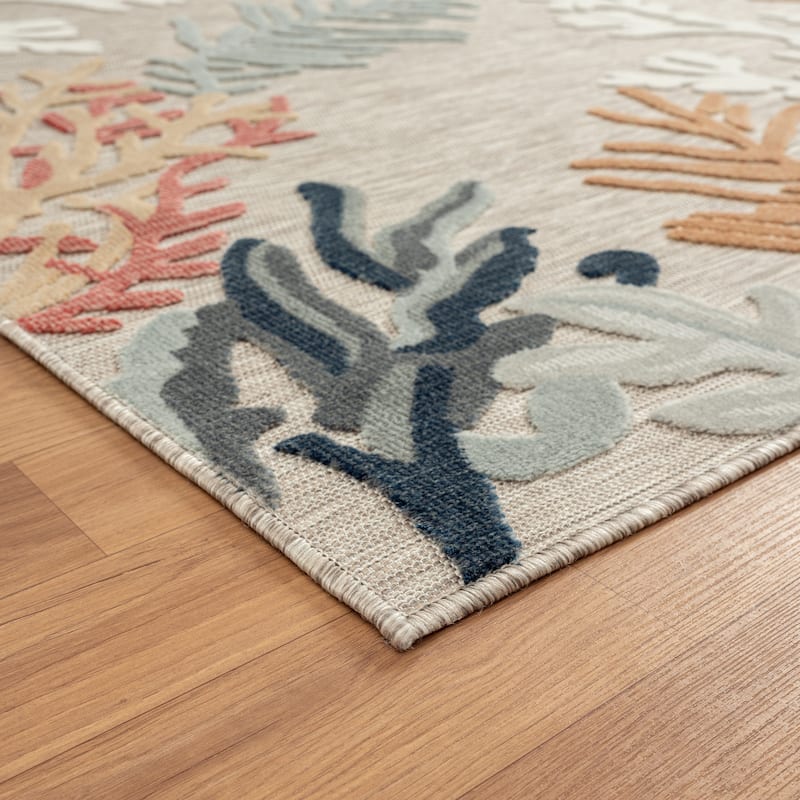 Sevita Vera Coastal Coral Durable Performance Indoor/Outdoor Area Rug